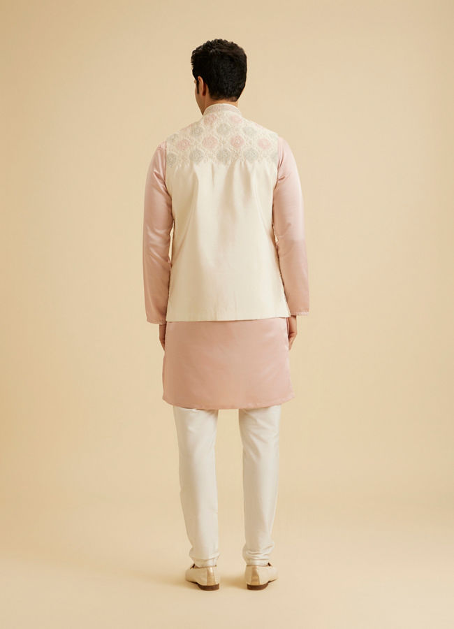 Manyavar Men Cream Elegance Nehru Jacket