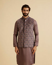 Manyavar Men Lavish Lilac Velvet Nehru Jacket