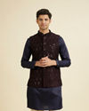 Wine Velvet Elegance Nehru Jacket