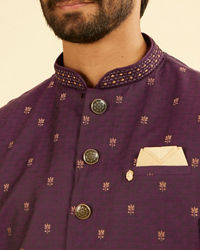 Manyavar Men Radiant Purple Spectacle Nehru Jacket