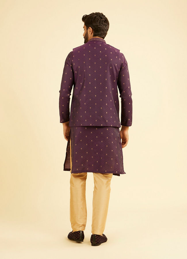 Manyavar Men Radiant Purple Spectacle Nehru Jacket