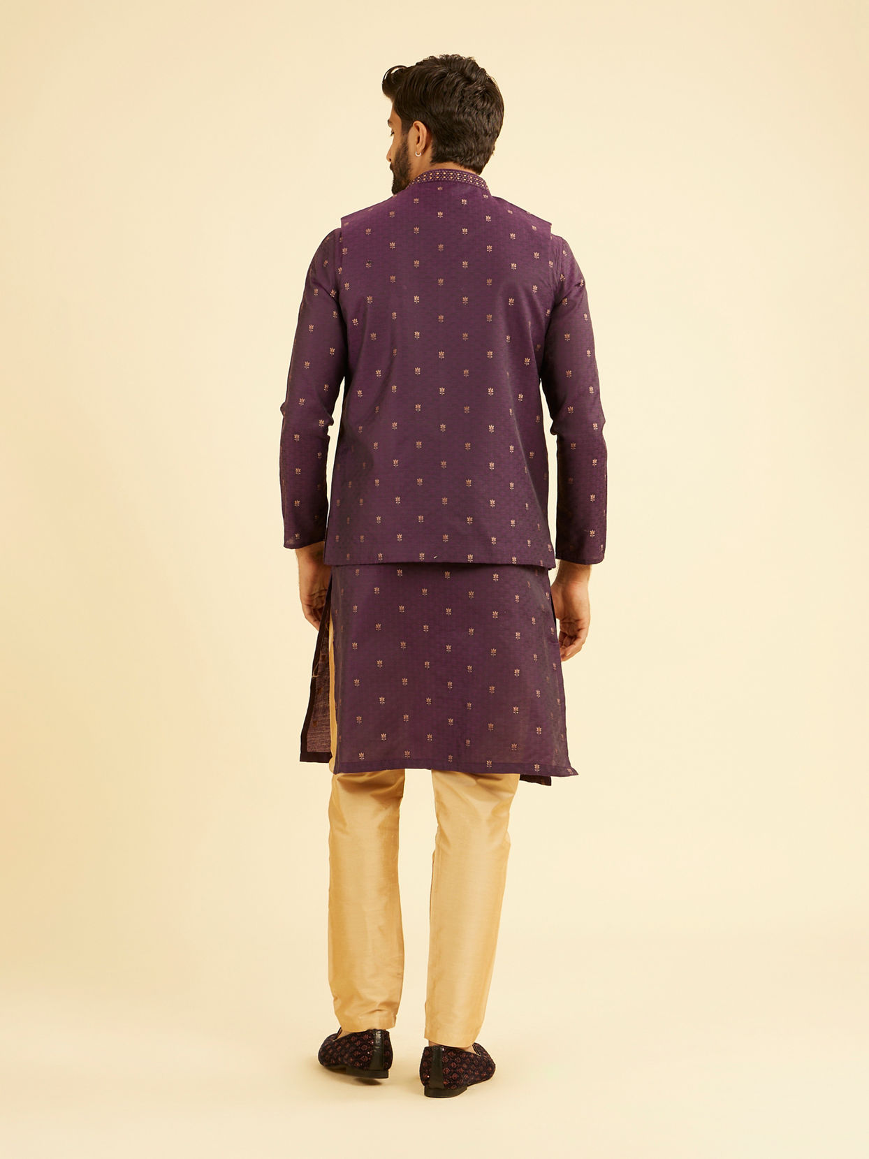 Manyavar Men Radiant Purple Spectacle Nehru Jacket