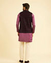 Manyavar Men Dark Blue Velvet Nehru Jacket