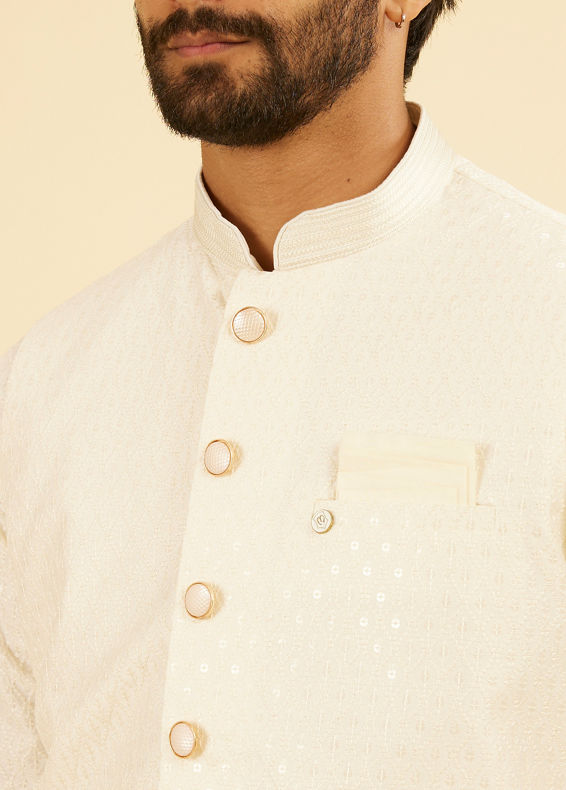 Manyavar Men Cream Charm Nehru Jacket