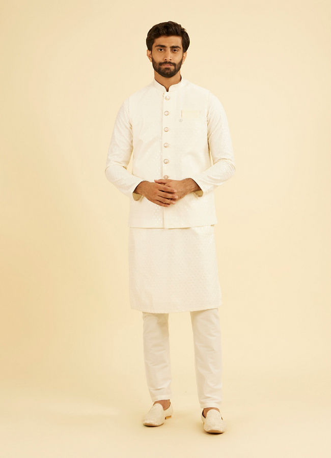 Manyavar Men Cream Charm Nehru Jacket
