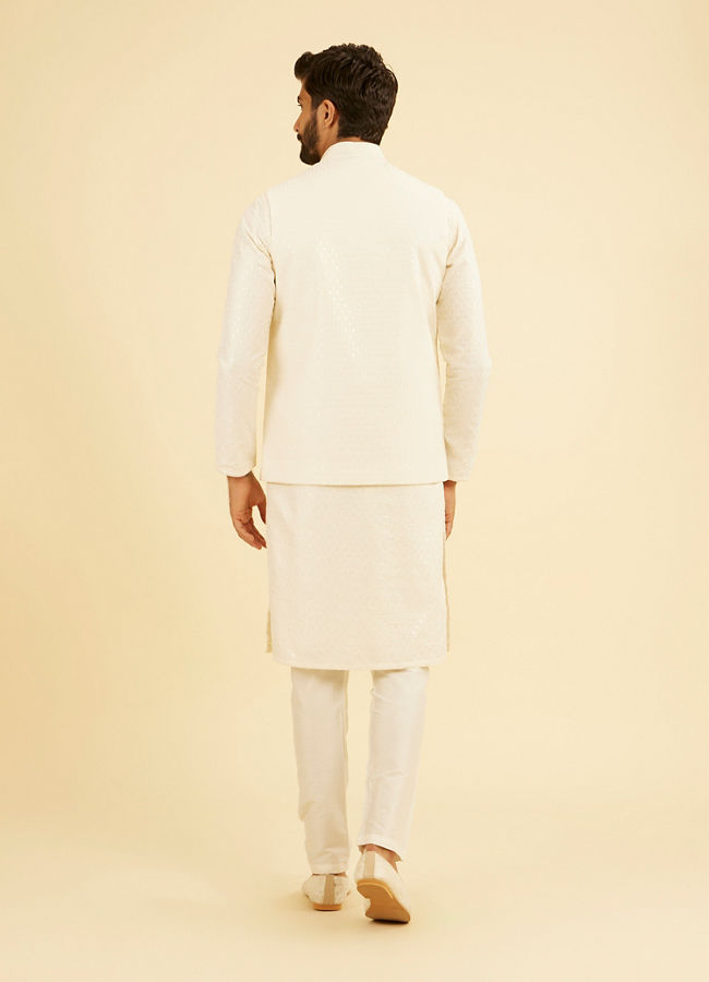 Manyavar Men Cream Charm Nehru Jacket