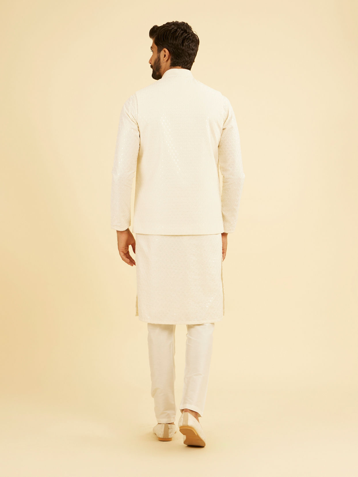 Manyavar Men Cream Charm Nehru Jacket