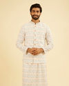 Manyavar Men Cream Cotton Nehru Jacket