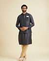 Manyavar Men Royal Dark Blue Nehru Jacket
