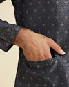 Manyavar Men Royal Dark Blue Nehru Jacket