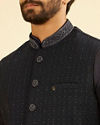 Manyavar Men Dark Blue Nehru Jacket
