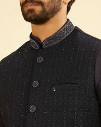 Manyavar Men Dark Blue Nehru Jacket