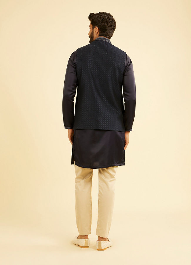 Manyavar Men Dark Blue Nehru Jacket
