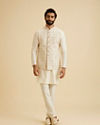 Manyavar Men Cream Splendor Nehru Jacket
