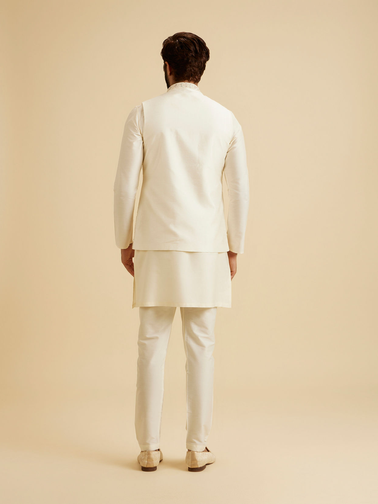 Manyavar Men Cream Splendor Nehru Jacket