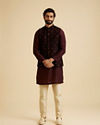 Manyavar Men Opulent Velvet Blue Nehru Jacket