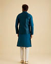 Manyavar Men Exquisite Teal Blue Nehru Jacket
