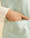 Manyavar Men Stunning Light Blue Nehru Jacket