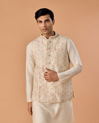 Manyavar Men Regal Cream Nehru Jacket