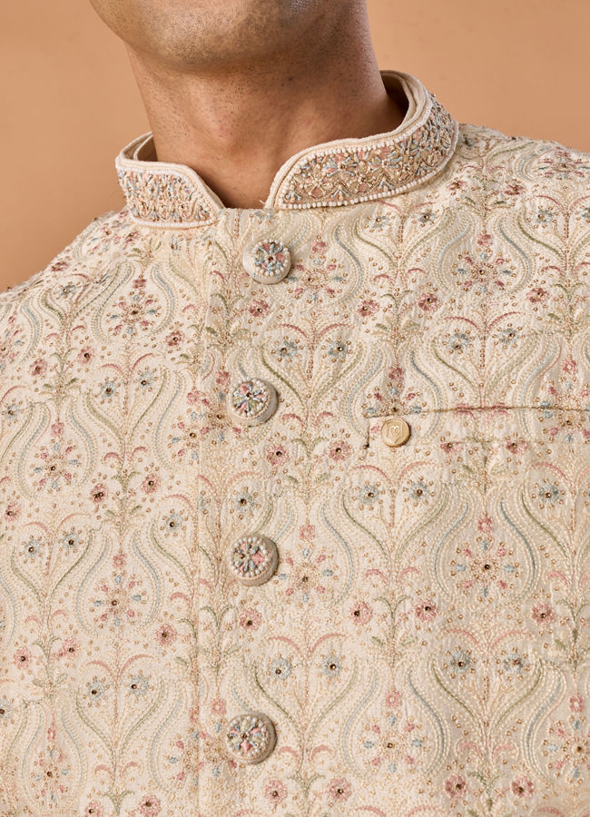 Manyavar Men Regal Cream Nehru Jacket