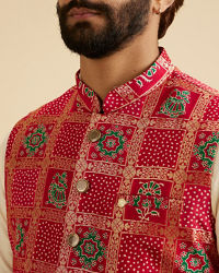 Manyavar Men Regal Red Nehru Jacket