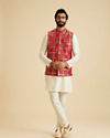 Manyavar Men Regal Red Nehru Jacket