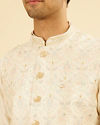 Manyavar Men Elegant Cream Nehru Jacket