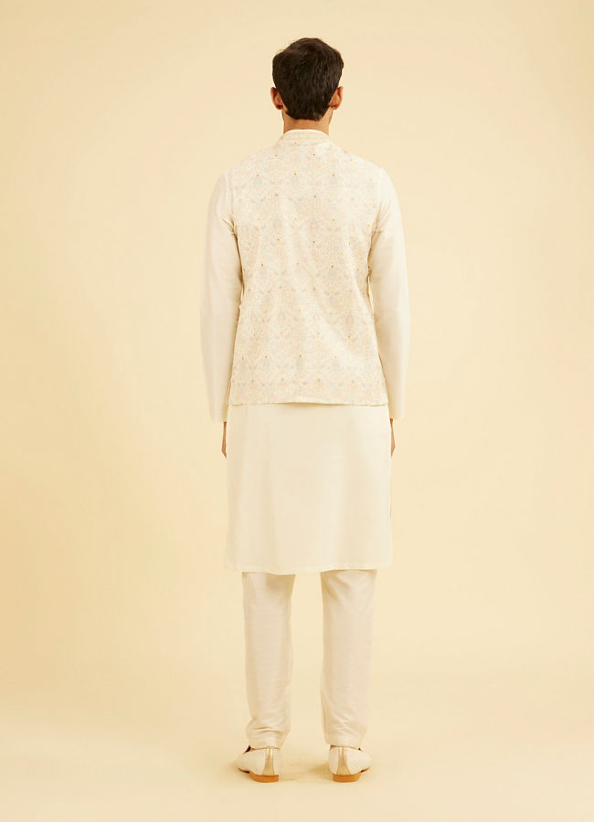 Manyavar Men Elegant Cream Nehru Jacket