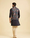 Manyavar Men Snazzy Dark Blue Cotton Nehru Jacket