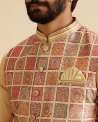 Manyavar Men Regal Beige Nehru Jacket