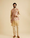 Manyavar Men Regal Beige Nehru Jacket