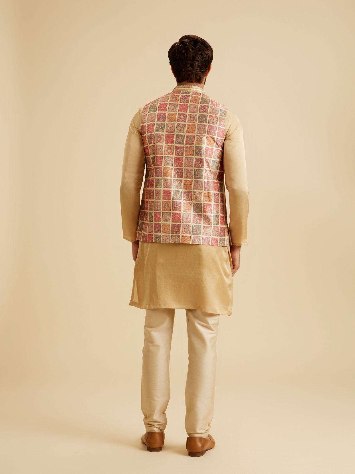 Manyavar Men Regal Beige Nehru Jacket
