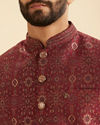 Manyavar Men Exquisite Maroon Nehru Jacket