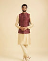 Manyavar Men Exquisite Maroon Nehru Jacket