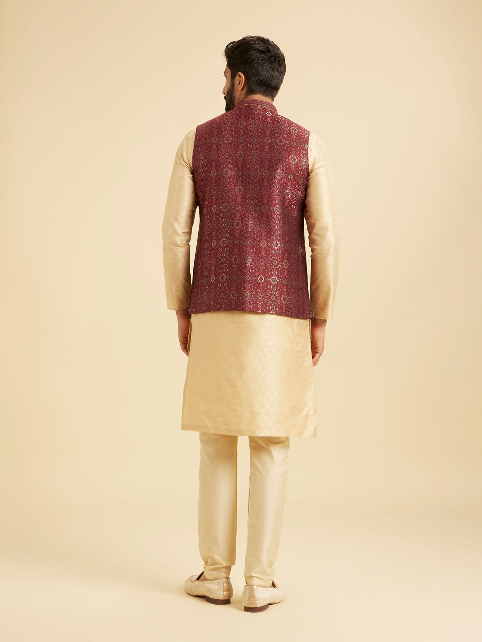 Manyavar Men Exquisite Maroon Nehru Jacket