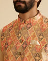 Manyavar Men Dazzling Orange Nehru Jacket