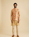Manyavar Men Dazzling Orange Nehru Jacket