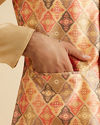 Manyavar Men Dazzling Orange Nehru Jacket