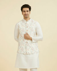 Manyavar Men Cream Nehru Jacket