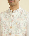Manyavar Men Cream Nehru Jacket