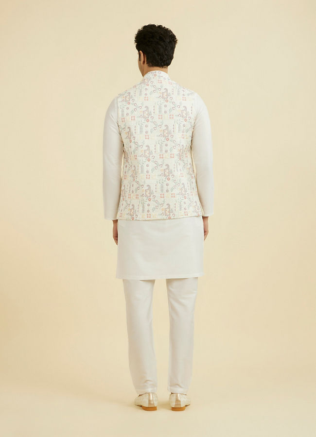Manyavar Men Cream Nehru Jacket