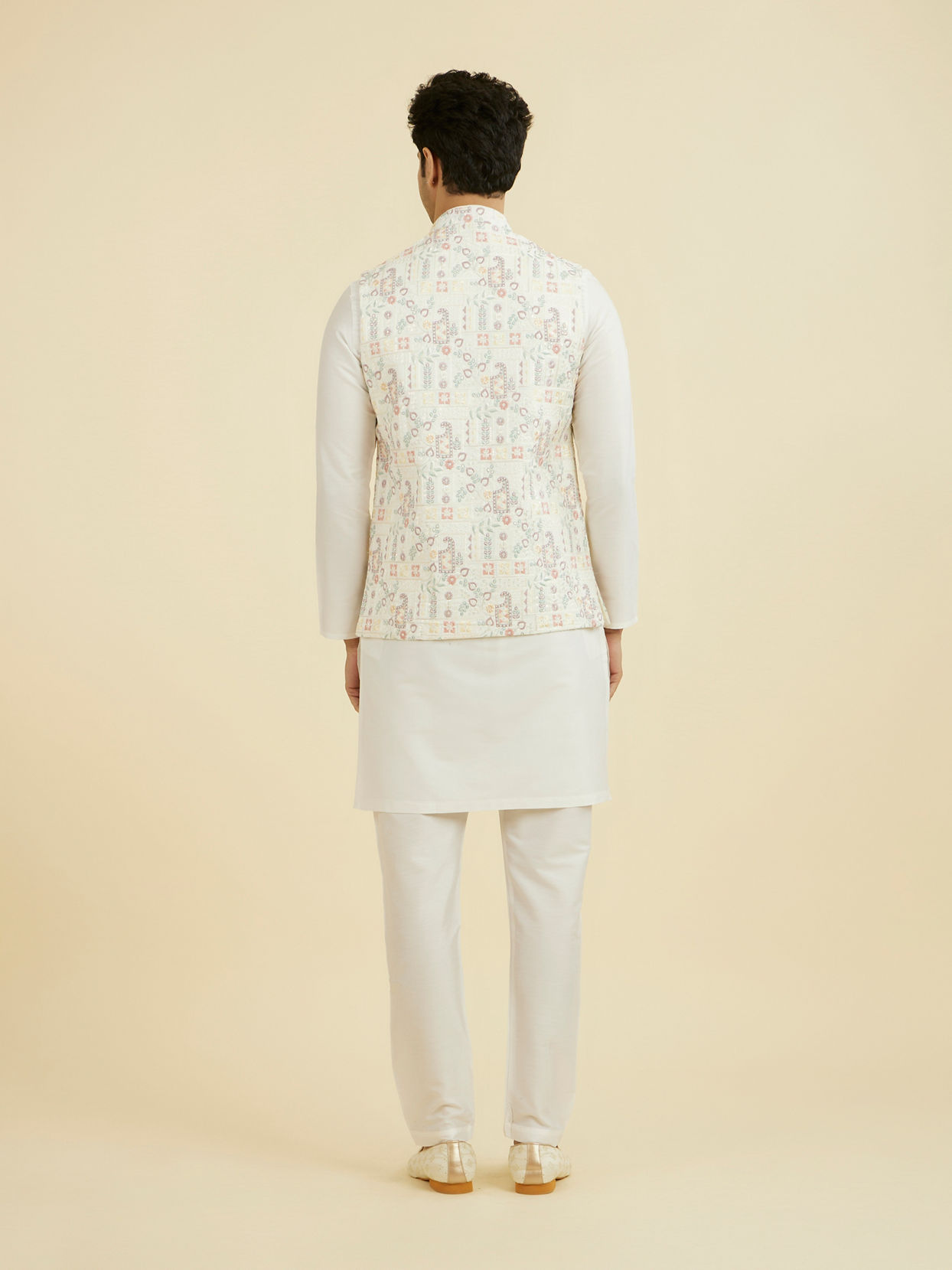 Manyavar Men Cream Nehru Jacket