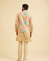 Manyavar Men Beige Cotton Elegance Nehru Jacket