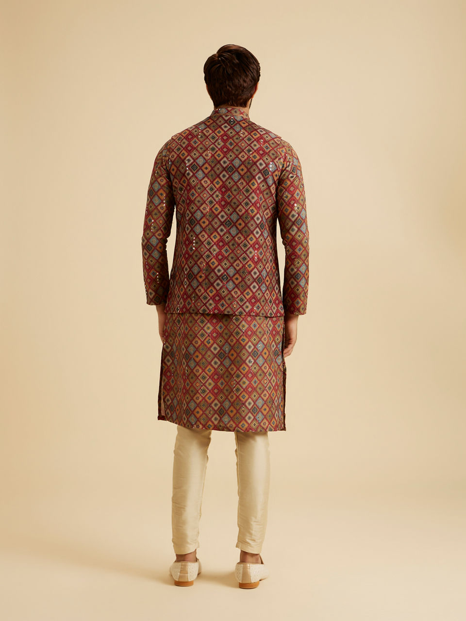 Manyavar Men Maroon Elegance Nehru Jacket