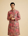 Coral Elegance Nehru Jacket