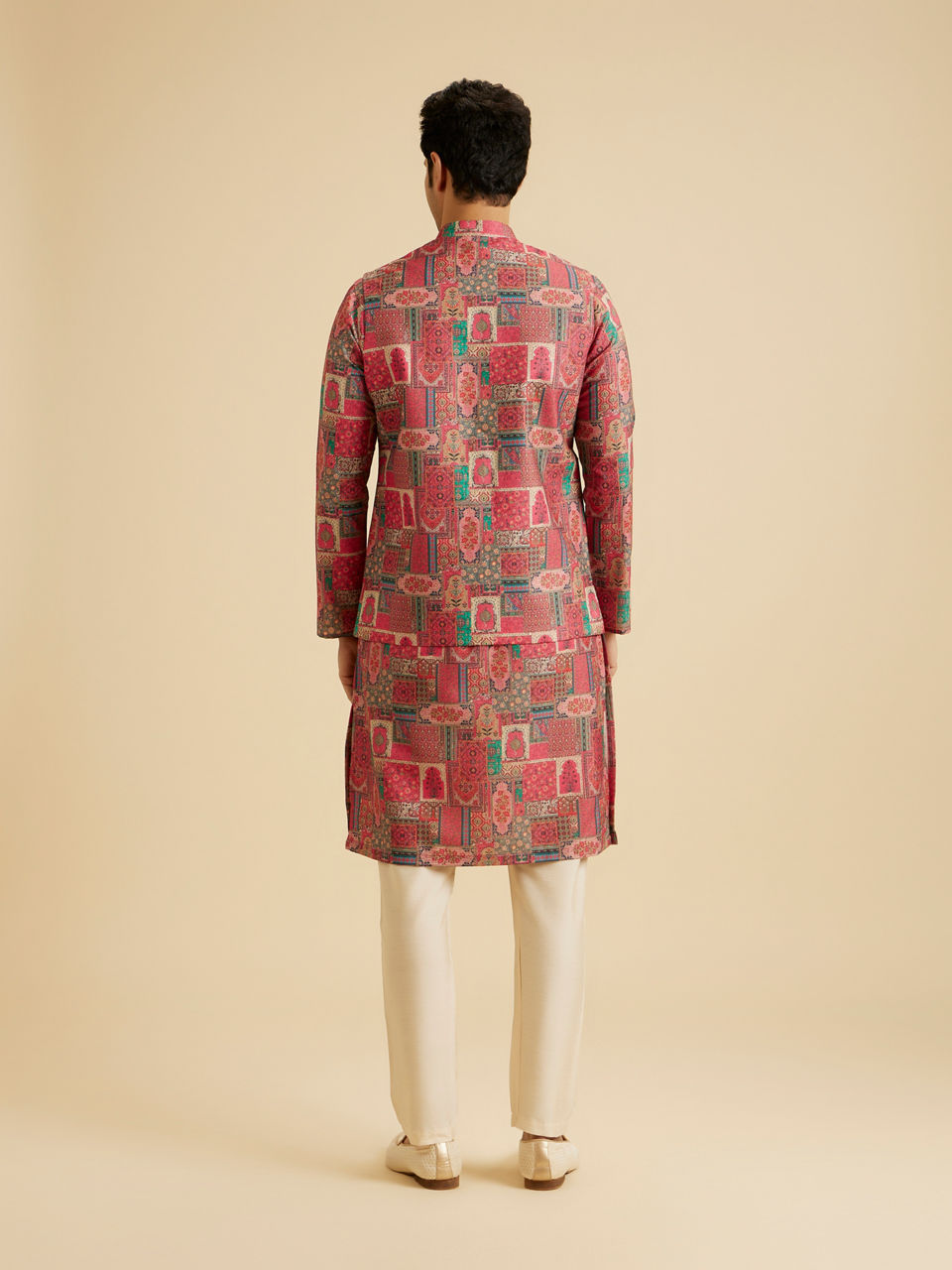 Manyavar Men Coral Elegance Nehru Jacket