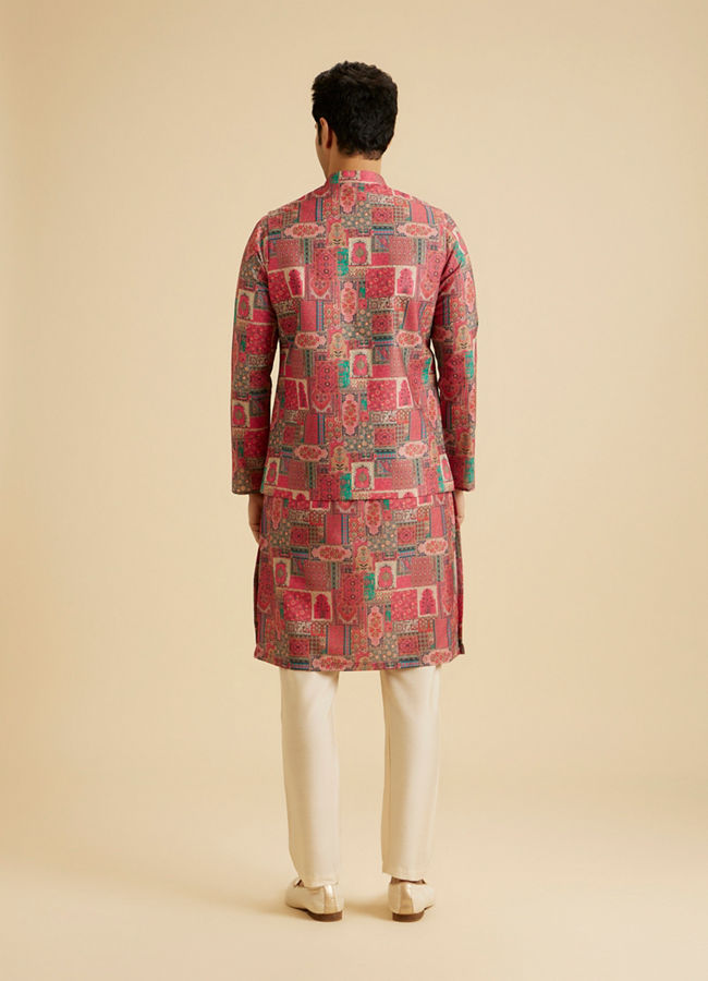 Manyavar Men Coral Elegance Nehru Jacket