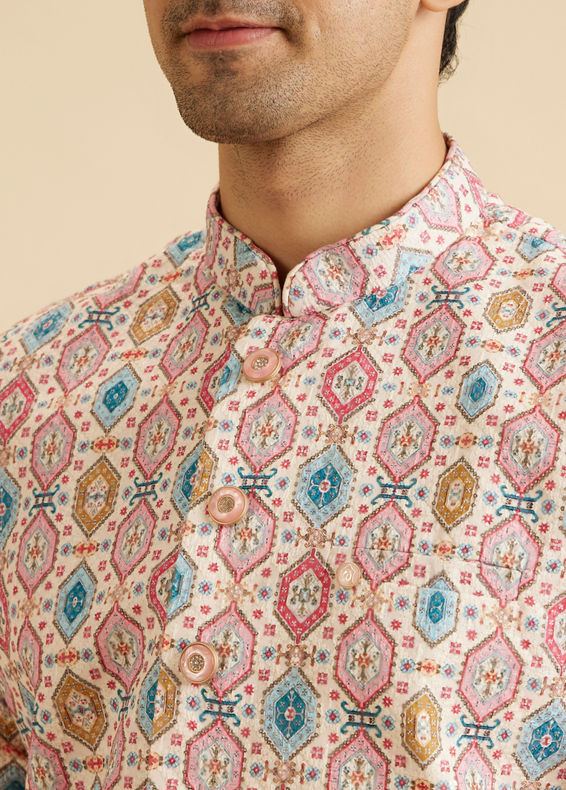 Manyavar Men Charming Cream Nehru Jacket