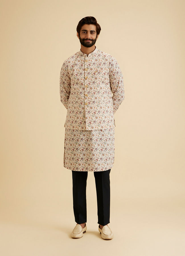Manyavar Men Charismatic Beige Nehru Jacket