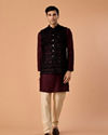 Manyavar Men Velvety Wine Nehru Jacket